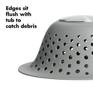 OXO Good Grips Silicone Shower & Tub Drain Protector, Gray - Image 4