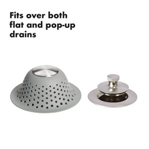 OXO Good Grips Silicone Shower & Tub Drain Protector, Gray - Image 6