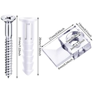 20 Pack Mirror Holder Clips Glass Retainer Clips Kit Mirror Hanging Kit Mirror Hanging Hardware with Screw and for Fixing Mirror Cabinet Door (Classic Style) - Image 6