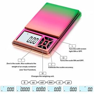 GRAM PRES Digital Pocket Scale 300g/0.01g Accuracy，Small Jewellery Coin Powder Scale Digital Gram and Oz with 50g Cal Weights，Digital Gram Scale - Image 5