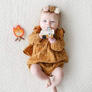 Lucy Darling Baby Teething Toys - Little Camper Silicone Baby Chew Toy For 0-6 And 0-12 Months - BPA Free Teethers For Babies - Soothe Babies Gums - 2 In 1 Pacifier And Teether - Image 3